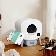 OEM/ODM Open Top Self-Cleaning Cat Litter Box Low Noise APP Control with Safety Sensor for Multiple Cats Easy Clean Feature