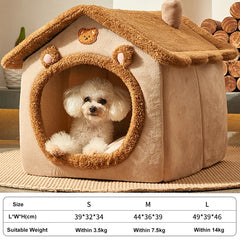 Foldable Dog House Kennel Bed Mat for Small Medium Dogs Cats Winter Warm Cat Bed Nest Basket Pets Puppy Cave Sofa Pet Products