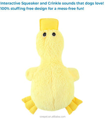 Pet Supplies Crinkle Dog Toy Cute Duck No Stuffing Duck Soft Squeaker Premium Chew Toys for Small Medium Large Dogs