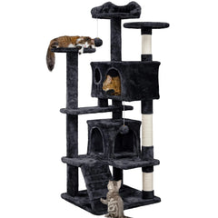 54In Cat Tree Tower Condo Furniture Cat Scratcher Post for Kittens Pet House Play Cat Trees and Scratcher