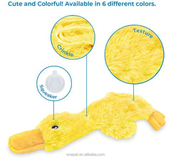 Pet Supplies Crinkle Dog Toy Cute Duck No Stuffing Duck Soft Squeaker Premium Chew Toys for Small Medium Large Dogs
