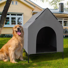 Outdoor & Indoor Summer Sun Shading Moisture Prevention Washable Elevated Pet Bed with Tent