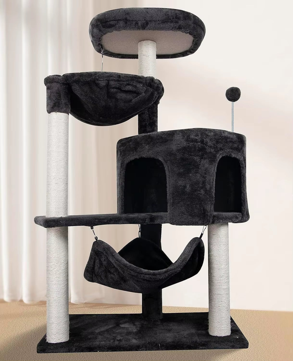 54In Cat Tree Tower Condo Furniture Cat Scratcher Post for Kittens Pet House Play Cat Trees and Scratcher