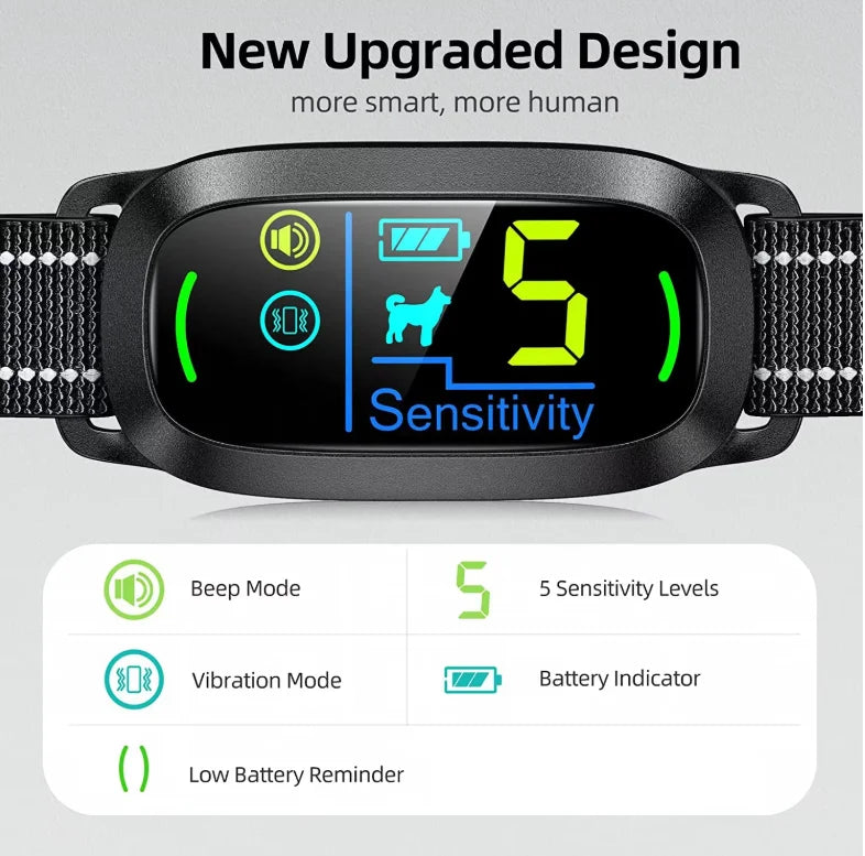 2025 Automatic Pet Stop Barking Collar Ai Intelligent Recognition Training Supplies Colour Screen Electronic Collar Dog Training