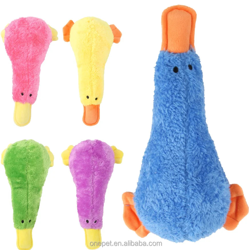 Pet Supplies Crinkle Dog Toy Cute Duck No Stuffing Duck Soft Squeaker Premium Chew Toys for Small Medium Large Dogs