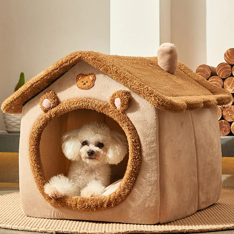 Foldable Dog House Kennel Bed Mat for Small Medium Dogs Cats Winter Warm Cat Bed Nest Basket Pets Puppy Cave Sofa Pet Products