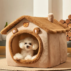 Foldable Dog House Kennel Bed Mat for Small Medium Dogs Cats Winter Warm Cat Bed Nest Basket Pets Puppy Cave Sofa Pet Products