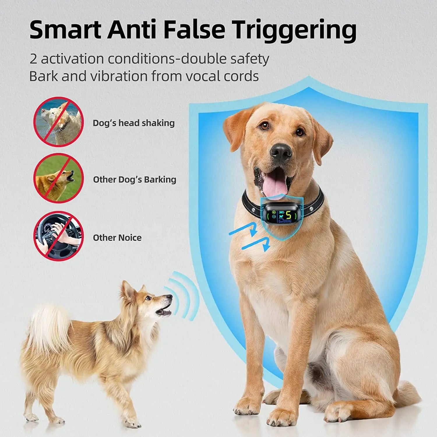 2025 Automatic Pet Stop Barking Collar Ai Intelligent Recognition Training Supplies Colour Screen Electronic Collar Dog Training