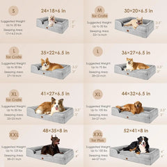 2025 New Arrival XL Dog Bed Waterproof Memory Foam Orthopedic Extra Large Dog Bed Egg-Crate Sides Non-Slip Washable Winter