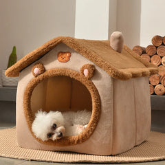 Foldable Dog House Kennel Bed Mat for Small Medium Dogs Cats Winter Warm Cat Bed Nest Basket Pets Puppy Cave Sofa Pet Products