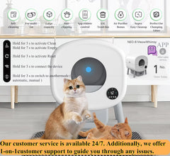 OEM/ODM Open Top Self-Cleaning Cat Litter Box Low Noise APP Control with Safety Sensor for Multiple Cats Easy Clean Feature